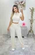 HERMOSO CONJUNTO PANTALO LARGO Y CHALECO